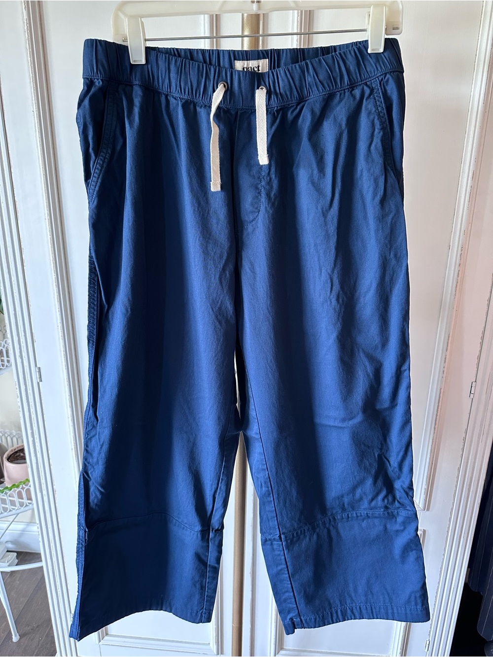 Pact Women's Navy Coastal Wide Leg Pants with Pockets